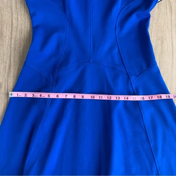 Royal Blue Fit and Flare Dress Simply Vera by Vera Wang Size XS Short Sleeve NWT - Picture 10 of 15